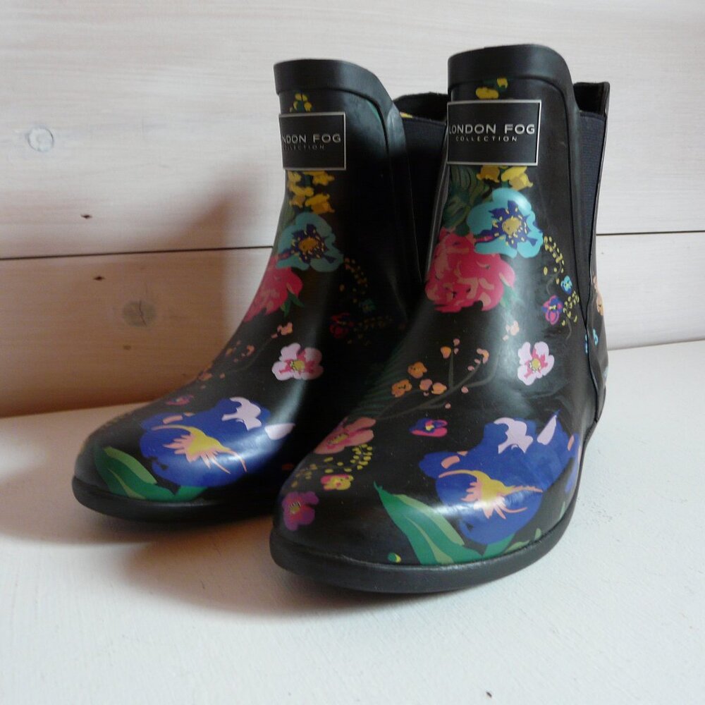 London Fog Piccadilly Rain Boot - Black Multi 6